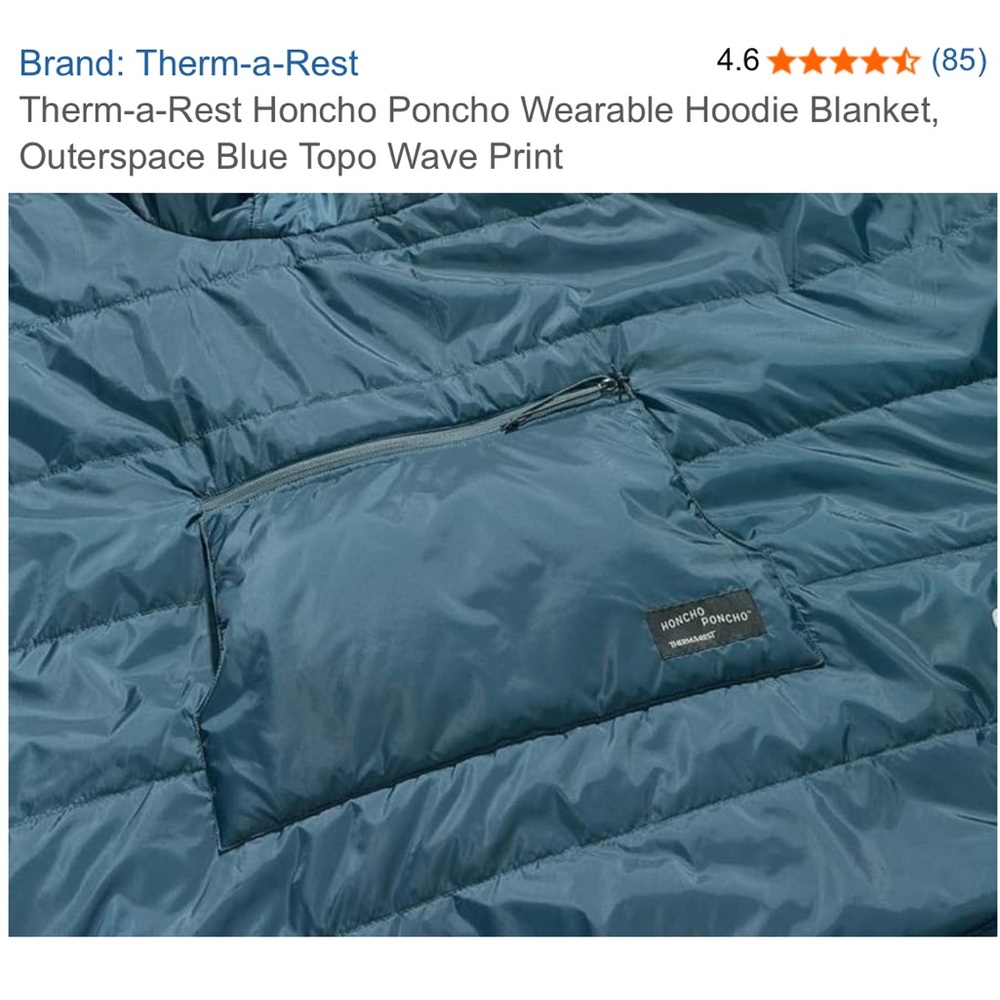 NWT Therm-A-Rest Honcho Poncho camping blanket poncho water resistant - Picture 8 of 14